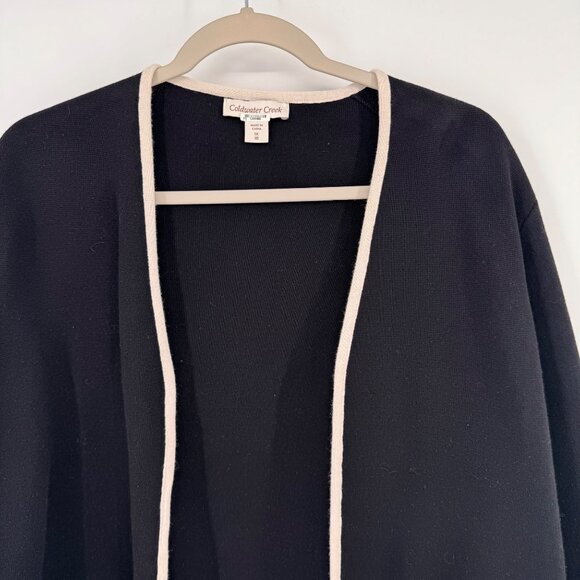 Coldwater Creek Womens Open Front Black jacket knit  Pockets Size 1X plus - Picture 6 of 13